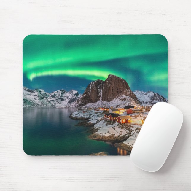 Eis und Schnee | Nordlichter, Norwegen Mousepad (Mit Mouse)