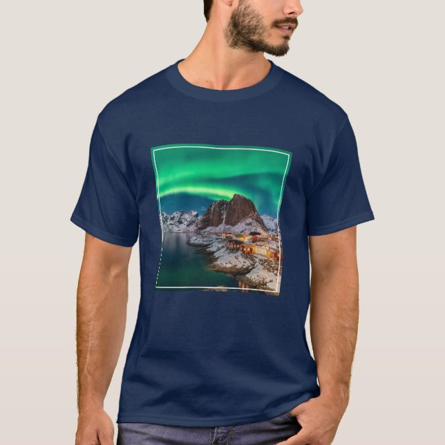 Eis und Schnee | Nordlichter, Norwegen T-Shirt (Vorderseite)