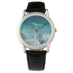 Eis und Schnee   Northern Lights, Lappland, Finnla Armbanduhr