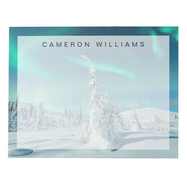 Eis und Schnee | Northern Lights, Lappland, Finnla Notizblock (Vorderseite)