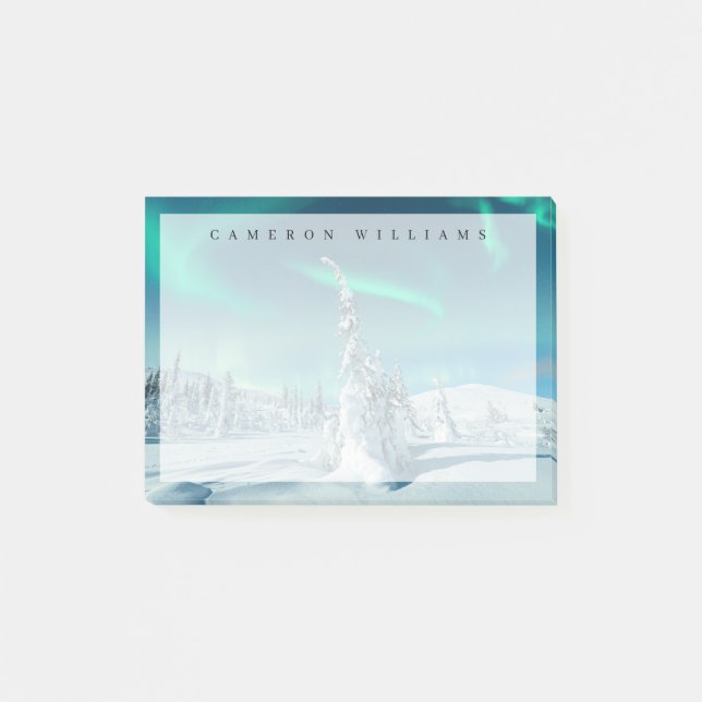 Eis und Schnee | Northern Lights, Lappland, Finnla Post-it Klebezettel (Vorderseite)