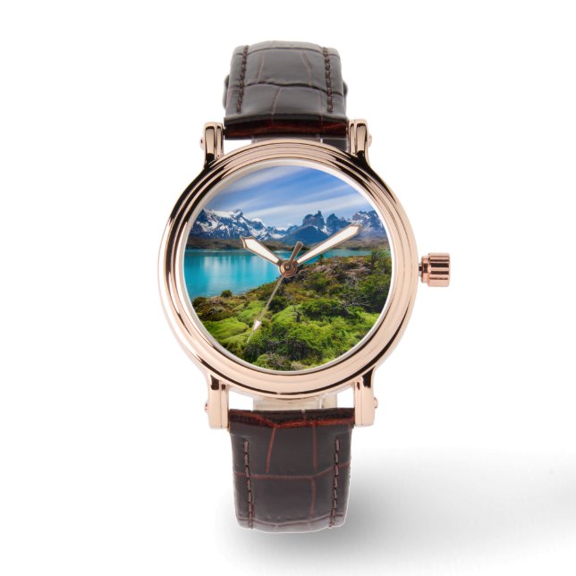 Eis und Schnee | Pehoe-See, Patagonia, Chile Armbanduhr (Vorderseite)