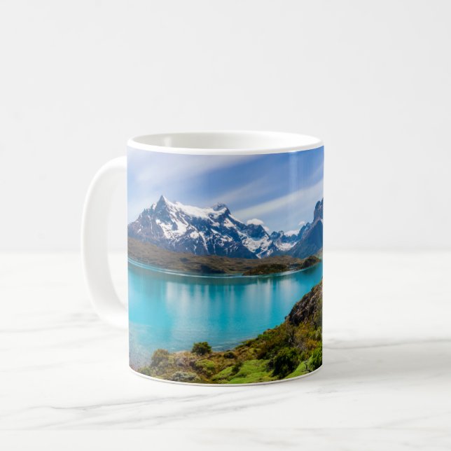 Eis und Schnee | Pehoe-See, Patagonia, Chile Kaffeetasse (Vorderseite Links)