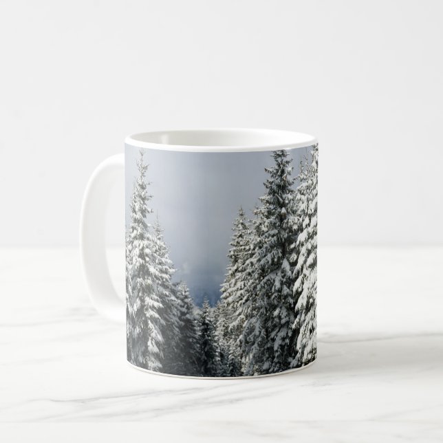 Eis und Schnee | Pine Woodland, Österreich Kaffeetasse (Vorderseite Links)
