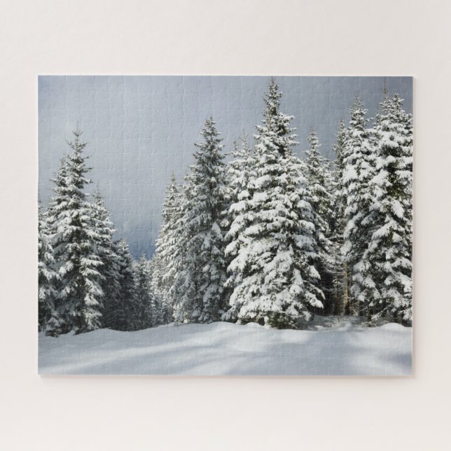Eis und Schnee | Pine Woodland, Österreich Puzzle (Horizontal)
