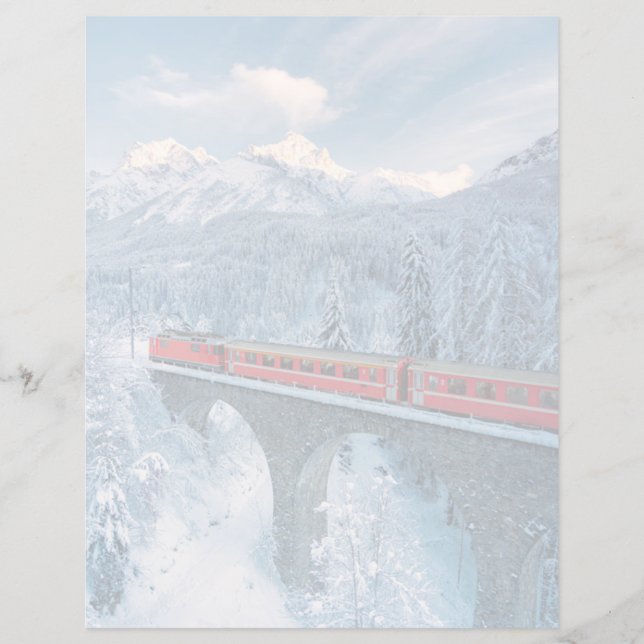 Eis und Schnee | Red Bernina Express Zug Schweiz (Vorderseite)