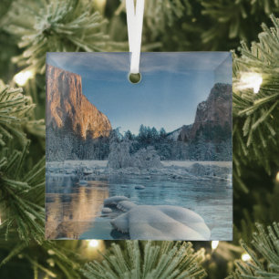 Eis und Schnee   Rime Ice im Yosemite-Tal Ornament Aus Glas
