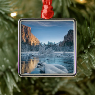 Eis und Schnee   Rime Ice im Yosemite-Tal Ornament Aus Metall