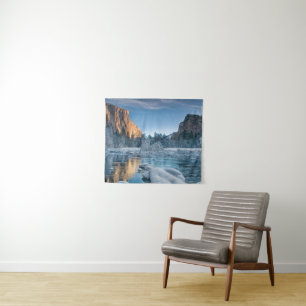 Eis und Schnee   Rime Ice im Yosemite-Tal Wandteppich