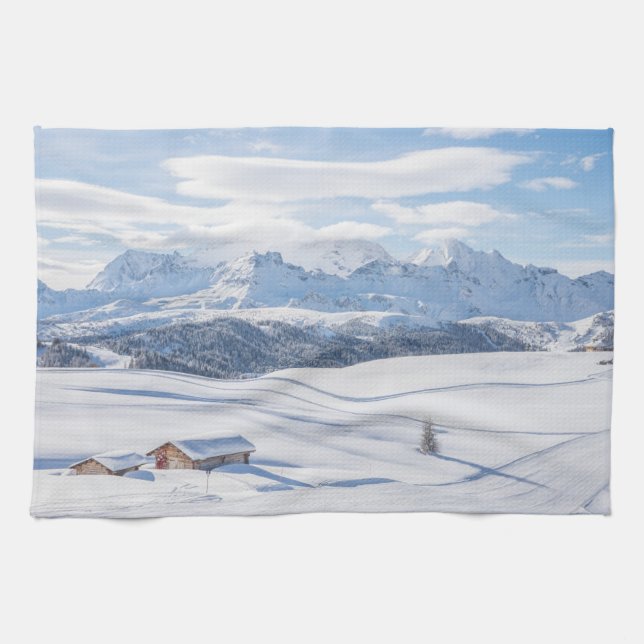 Eis und Schnee | Snowscape Europäische Alpen, Ital Geschirrtuch (Horizontal)