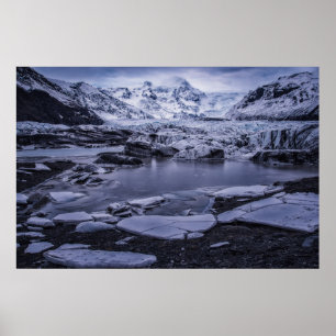 Eis und Schnee Sólheimajökull Glacier, Island Poster