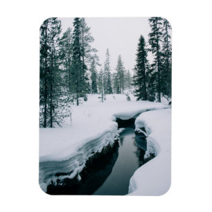 Eis und Schnee Streit in einer schneebedeckten W Magnet