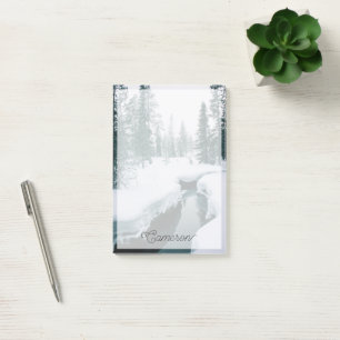 Eis und Schnee   Streit in einer schneebedeckten W Post-it Klebezettel