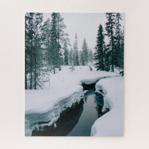 Eis und Schnee Streit in einer schneebedeckten W Puzzle