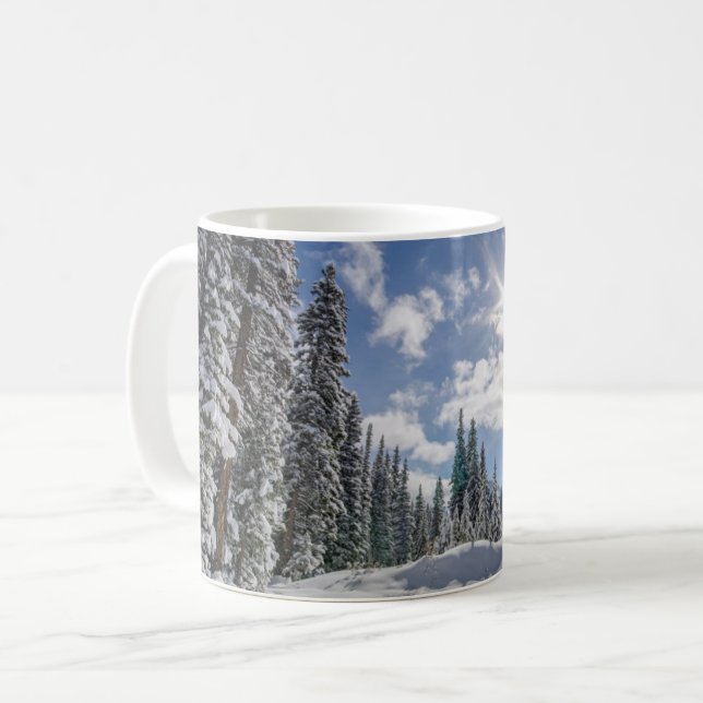 Eis und Schnee | Sunrise Winter Snow Alberta, Kana Kaffeetasse (Vorderseite Links)