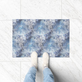Eis und Schnee Textured Blue Weihnachtsmuster Fußmatte