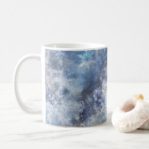 Eis und Schnee Textured Blue Weihnachtsmuster Kaffeetasse