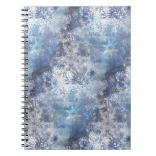 Eis und Schnee Textured Blue Weihnachtsmuster Notizblock