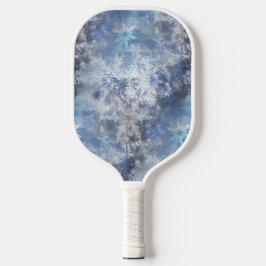 Eis und Schnee Textured Blue Weihnachtsmuster Pickleball Schläger
