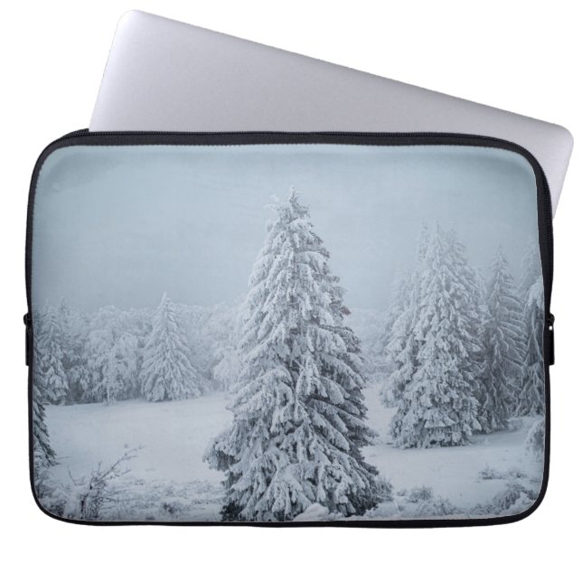Eis und Schnee | Wald, Schweizer Alpen Laptopschutzhülle (Vorderseite)