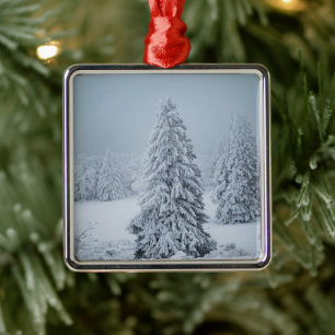 Eis und Schnee   Wald, Schweizer Alpen Ornament Aus Metall