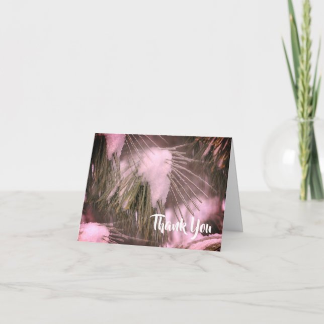 Eis und Schnee Winter individuell anpassbar dank K Dankeskarte (Vorderseite)