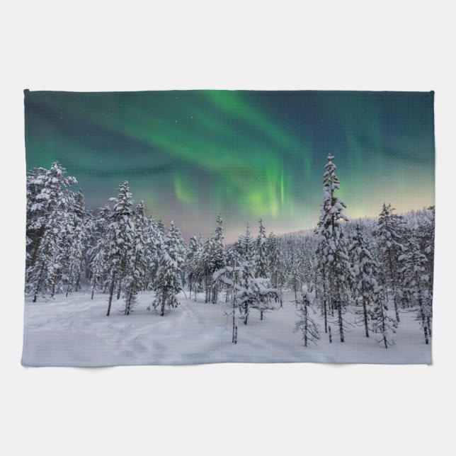 Eis und Schnee | Winterlandschaft, Finnland Geschirrtuch (Horizontal)