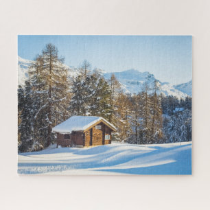 Eis und Schnee   Winterlogmelkabine Schweizer Alpe Puzzle