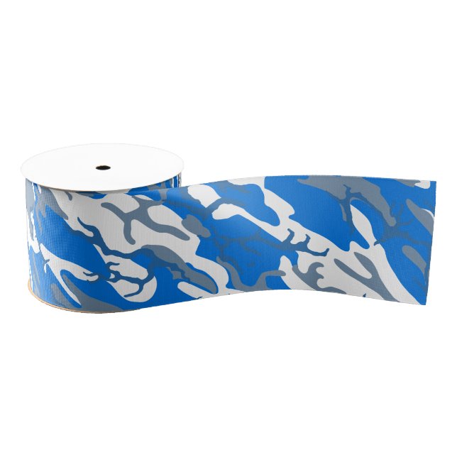 Eis-Wasser-Blau-Camouflage Ripsband (Spule)