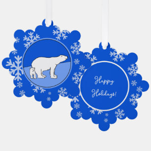 Eisbaarmutter-und-Jungtier-Malerei - Wildtierkunst Ornament Karte