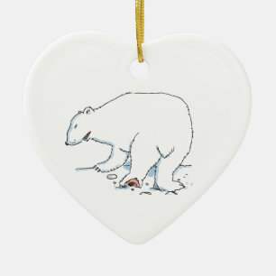 Eisbaer-Herz-Keramik-Ornament Keramik Ornament