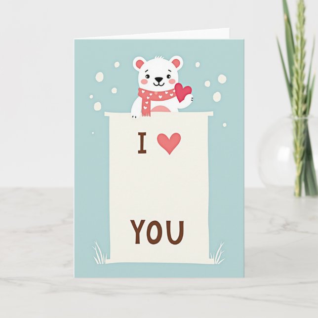 Eisbaer Ich Liebe Dich Karte (Vorderseite)