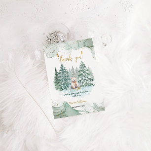 Eisbaer Minimalistischer Winter-Baby-Shower  Dankeskarte