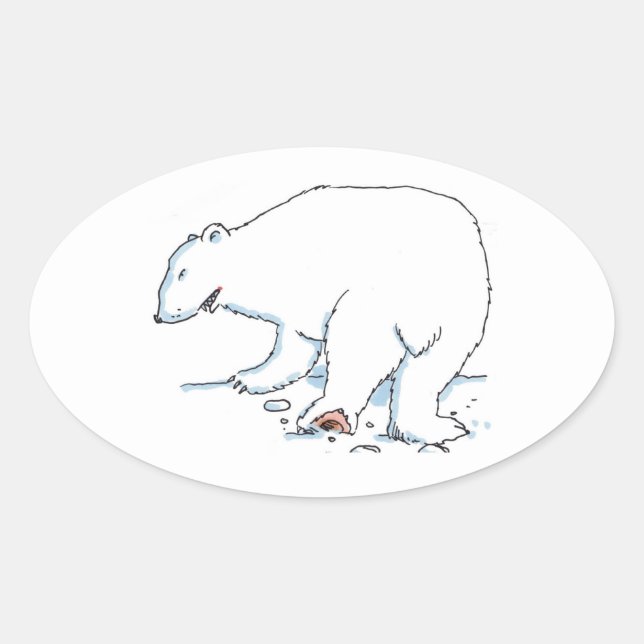 Eisbaer-Oval-Aufkleber Ovaler Aufkleber (Vorderseite)