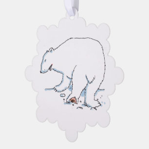 Eisbaer-Schneeflocken-Papierdekoration Ornament Karte