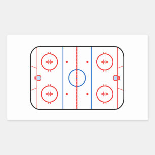 Eisbahn-Diagramm-Hockeyspiel-Begleiter Rechteckiger Aufkleber
