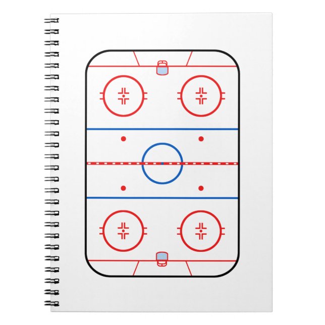 Eisbahn-Diagramm-Hockeyspiel-Dekor Notizblock (Vorderseite)