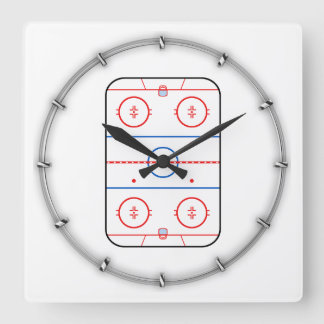 Eisbahn-Diagramm-Hockeyspiel-Dekor Quadratische Wanduhr