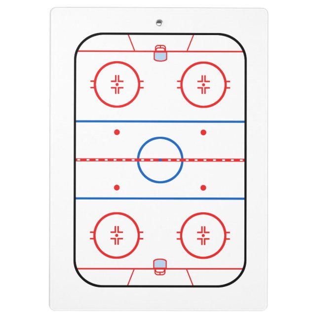 Eisbahn-Diagramm-Hockeyspiel-Entwurf Klemmbrett (Rückseite)