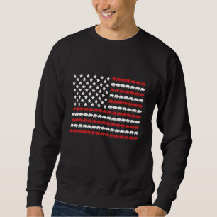 Eisbär 4. Juli Pfotenabdruck Amerikanische Flagge Sweatshirt