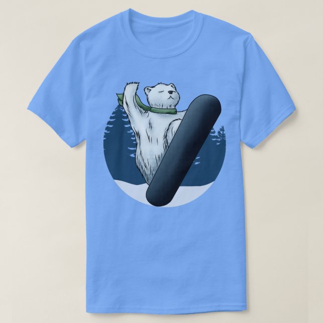 Eisbär als Snowboarder mit Snowboard 2 T-Shirt (Design vorne)