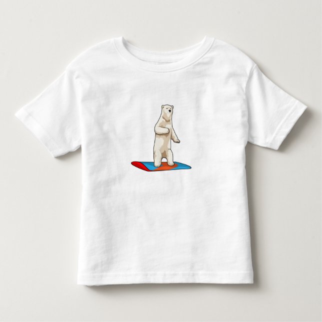 Eisbär als Snowboarder mit Snowboard Kleinkind T-shirt (Vorderseite)