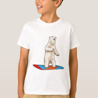Eisbär als Snowboarder mit Snowboard