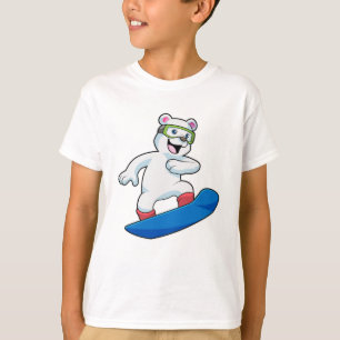 Eisbär als Snowboarder mit Snowboard T-Shirt