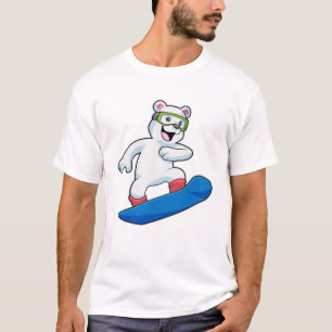 Eisbär als Snowboarder mit Snowboard T-Shirt