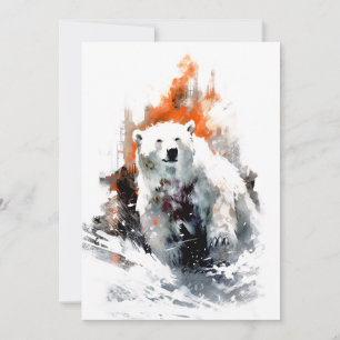 Eisbär Amerikanisches Wildtier  Feiertagskarte