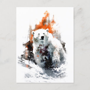 Eisbär Amerikanisches Wildtier  Feiertagspostkarte