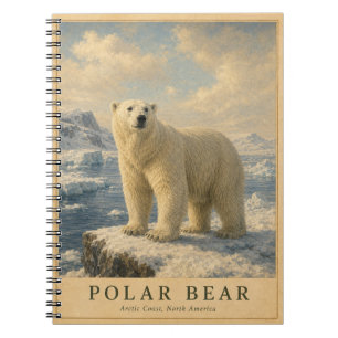 Eisbär Arktische Küste VINTAGE Notizblock