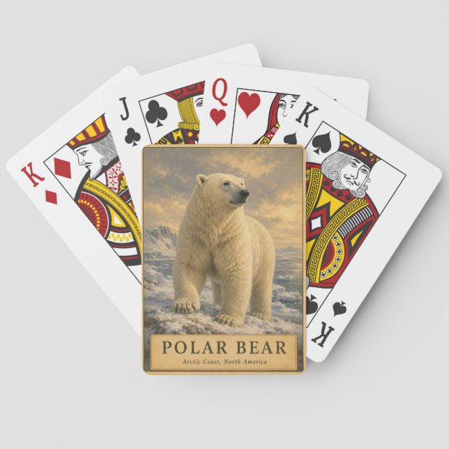 Eisbär Arktische Küste VINTAGE Spielkarten (Rückseite)