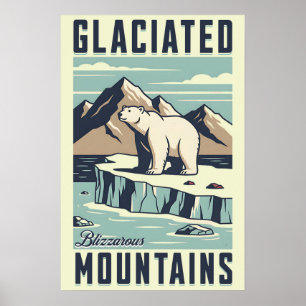 Eisbär auf Eisbergplakat Poster